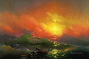the ninth wave 1850 1 Romantic Ivan Aivazovsky Russian Oil Paintings